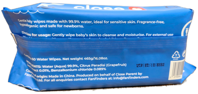 Close Parent Water Wipes – 60 Wipes per Pack