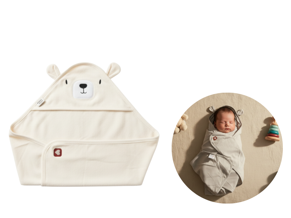 Organic Cotton Hooded Cuddle Wrap – Close Parent