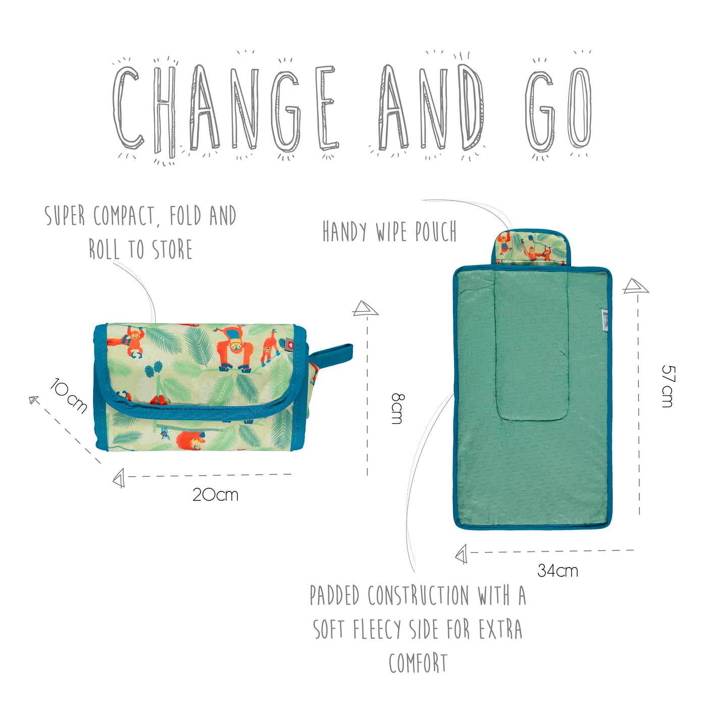 Close Pop-in Change & Go - Portable Padded Waterproof Nappy Changing Mat for Baby - Close Parent