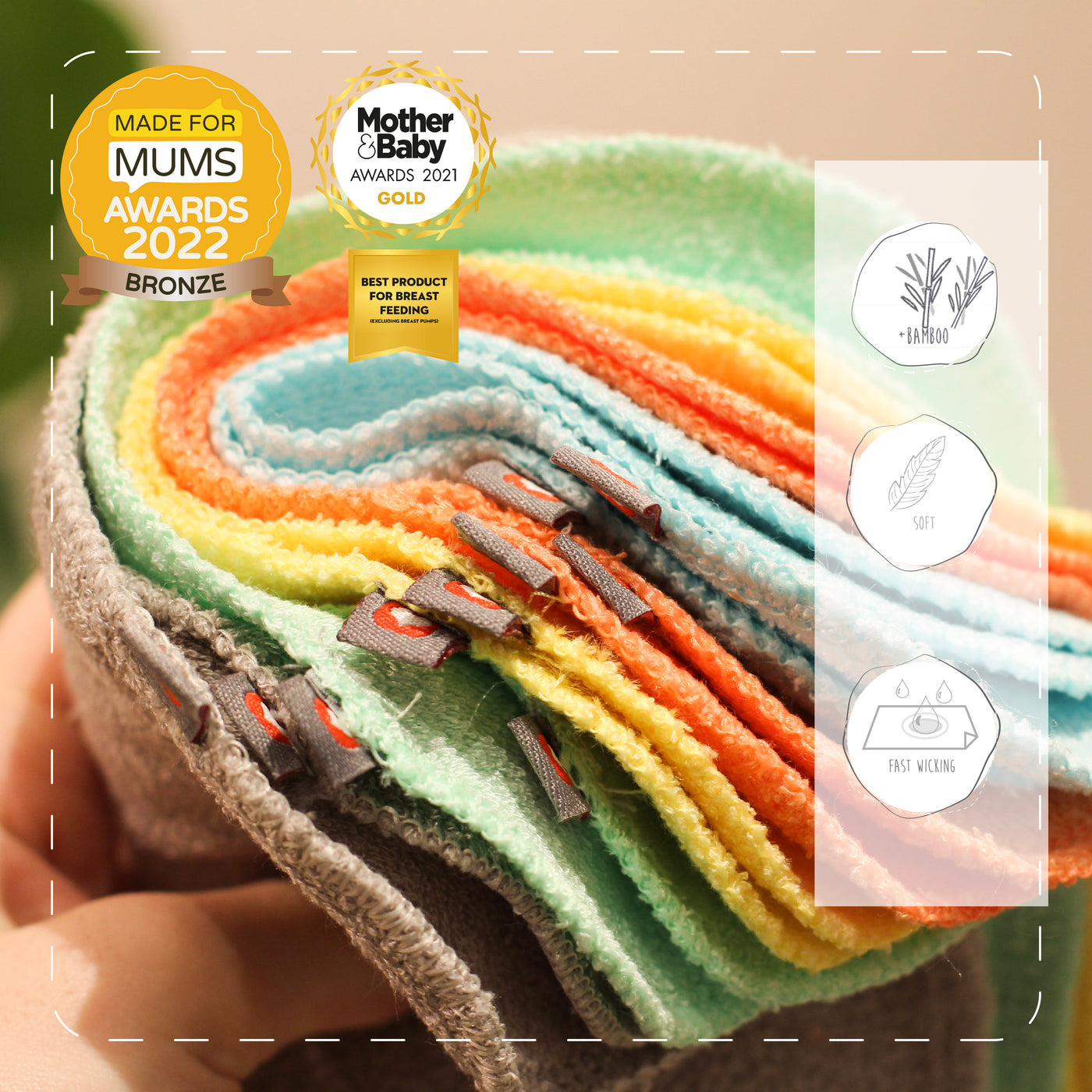 Close Pop-in Reusable Skin Friendly Multi-purpose Absorbent Bamboo Baby Wipes - Close Parent