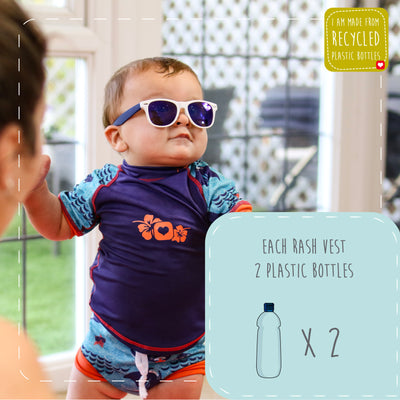Close Pop-in Unisex Short Sleeved Sun safe Swim Rash Vest – Generous Head opening For Baby and Toddler - Close Parent