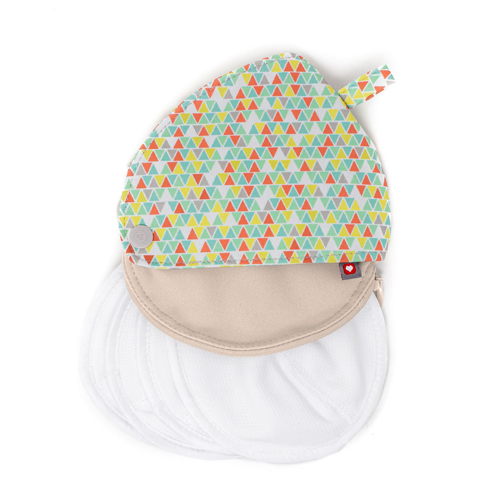 Close Pop-in Contoured Reusable Teardrop Bamboo Breast Pads and Shaped Wet/Dry Zipp able Storage Pouch