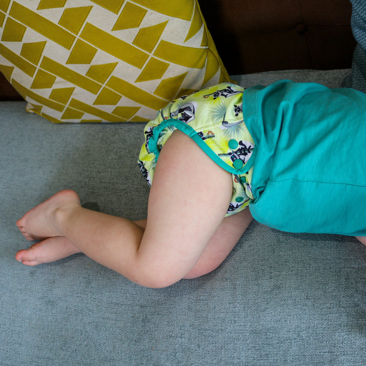 Pop-in Single Printed Reusable Popper Nappy +bamboo - Up In The Trees Collection - Close Parent