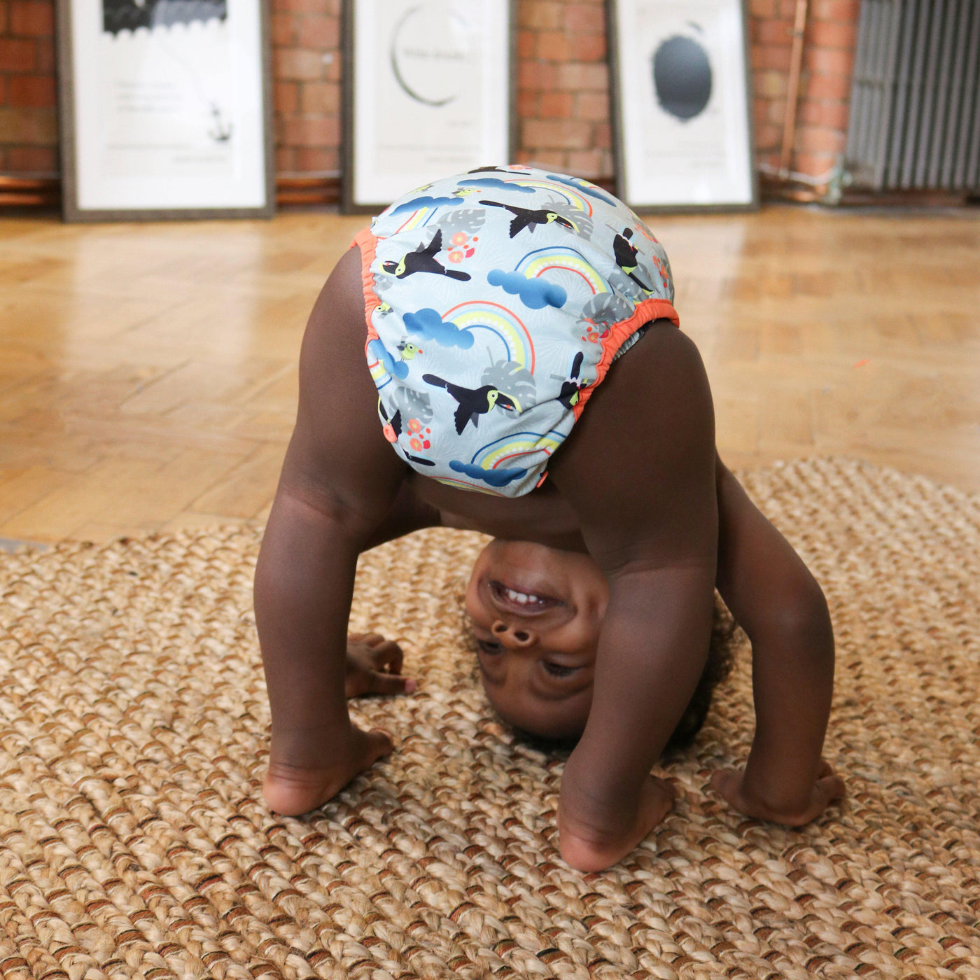Pop-in Single Printed Reusable Popper Nappy +bamboo - Up In The Trees Collection - Close Parent