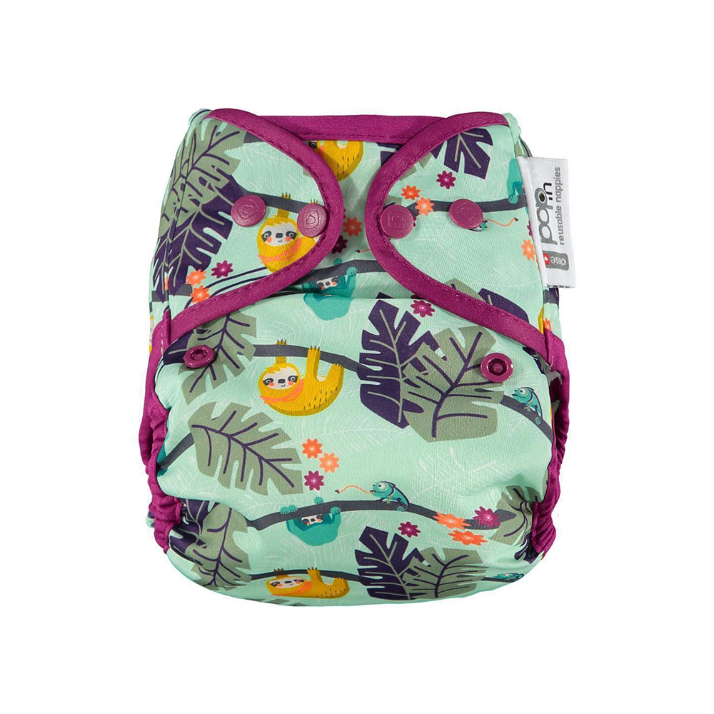 Reusable Nappy Popper Cover - Up In The Trees Collection - Close Parent
