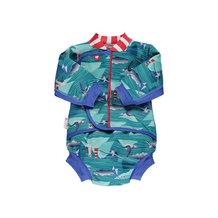 Close Pop in Baby Cosy Recycled Newborn Lined Warm Swimsuit With Int Close Parent